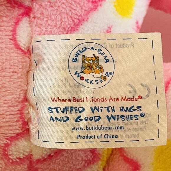 Build A Bear Bunny Rabbit Stuffed In USA With Hugs Pink Daisies Plush Toy 15" - Picture 6 of 12